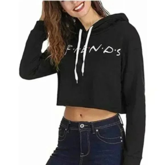 FRIENDS TV Show Crop Top Pullover Hoodie Sweatshirt - Picture 3 of 7
